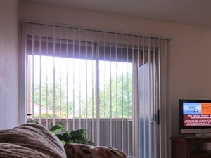 Interior View from Living Room a living room with a couch and a tv and a dining room